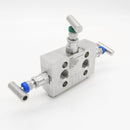 Manifold para instrumentación de 3 vias Comfit, montaje directo, 1/2"NPTF x Flanged X 1/4" FNPT 6000 PSI, 316SS, C3VIM-DM-01A