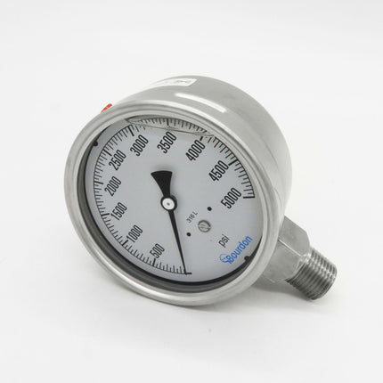 Manómetro Bourdon, dial 4", conexión inferior 1/2" MNPT, carcaza en acero inoxidable