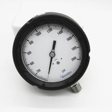 Manómetro Bourdon, dial 4-1/2", conexión inferior 1/2" MNPT, carcaza en polipropileno