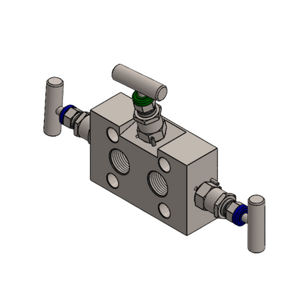 Manifold para instrumentación de 3 vias Comfit, montaje directo, Flanged  6000 PSI, 316SS, C3VIM-DM-04
