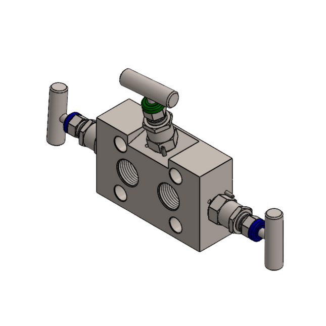 Manifold para instrumentación de 3 vias Comfit, montaje directo, Flanged  6000 PSI, 316SS, C3VIM-DM-04