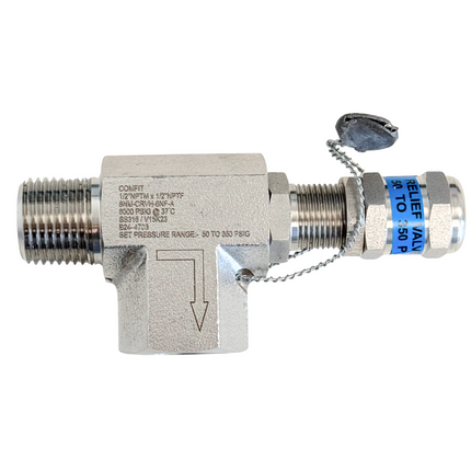 Válvula de alivio Comfit, 50-350 psi Comfit, Conexión roscada macho x hembra