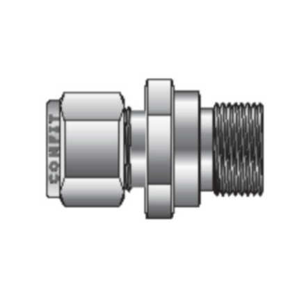 Conector macho para tubing Comfit, rosca RP, 316SS
