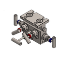 Manifold para instrumentacion de 5 vias Comfit, montaje directo, 1/2"NPTF x Flanged x 1/4"NPTF 10000 PSI, C5VIM-DM-03-10K