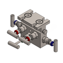 Manifold para instrumentación de 5 vias Comfit, montaje directo, 1/4"NPTF x Flanged x 1/4"NPTF, 316SS, C5VIM-DM-03-I4