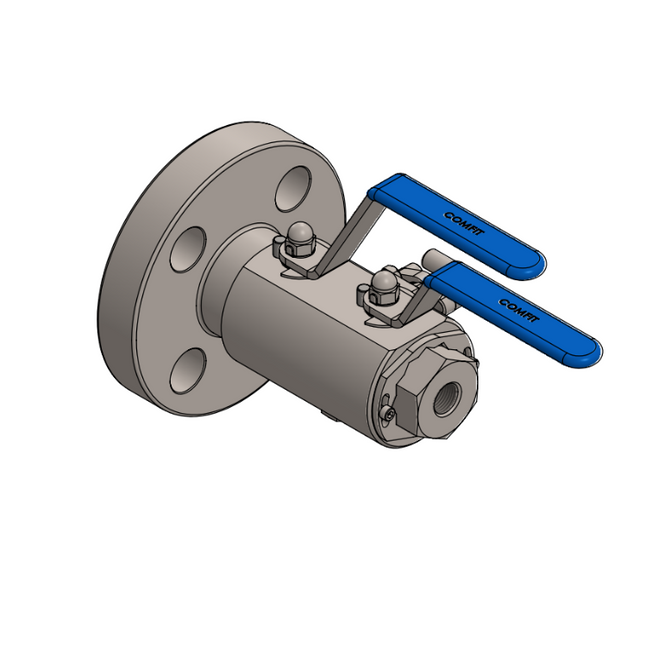 Válvula de bola de doble bloqueo y purga para instrumentación Comfit, RF, Conexión a instrumento de 1/2" FNPT