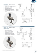 Manifold para instrumentación de 2 vias Comfit, montaje remoto, 1/2"NPTF x 1/2"NPTF x 1/4"NPTF 6000 PSI, 316SS, C2VIM-RM-05C
