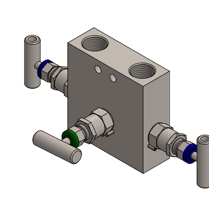 Manifold para instrumentación de 3 vias Comfit, montaje remoto, 1/4"FNPT x 1/2"FNPT  6000 PSI, 316SS, C3VIM-RM-01-I4