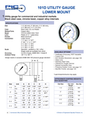 Manómetro PIC, dial 2-1/2", conexión inferior 1/4" MNPT, carcaza en acero