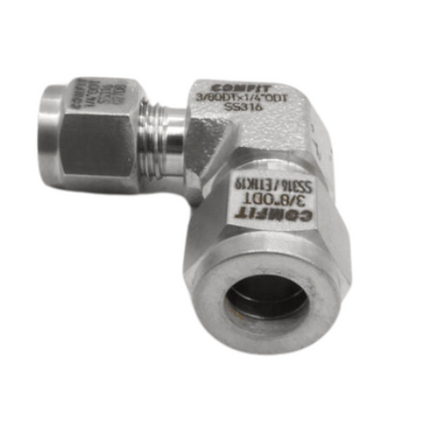 Conector codo reductor OD x OD Comfit, 316SS