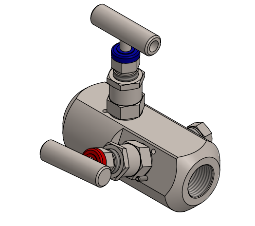 Manifold para instrumentación de 2 vias Comfit, montaje remoto, 1/2"NPTF x 1/2"NPTF x 1/4"NPTF 6000 PSI, 316SS, C2VIM-RM-04