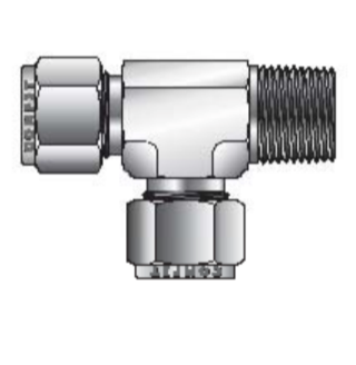 Conector Tee OD x OD x NPT-M para tubing , conexión laterial