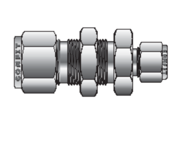 Unión reductora para tubing tipo pasamuro OD x OD Comfit, 316SS