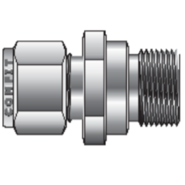 Conector macho para tubing Comfit, rosca RS, 316SS
