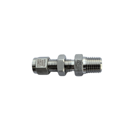 Conector macho para tubing tipo pasamuro Comfit, 316SS