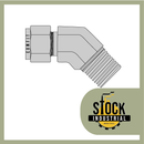 Conector Codo macho para tubing, 45 grados.