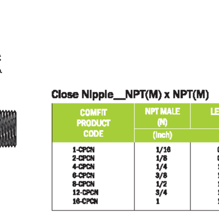 Niple Corto Comfit, 316SS