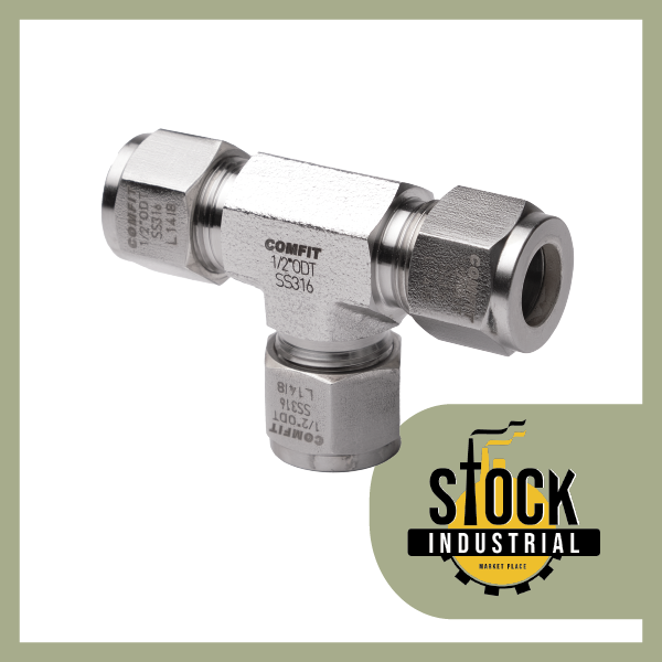 Conector tee tipo OD para tubing.