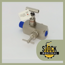 Valvula de Bloqueo y purga 1/2" MNPT x FNPT, 10,000 psi, 316SS con valvula de purga