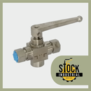 Valvula de bola de 3 vias para instrumentacion, 6000 psi, extremos tipo tubing OD